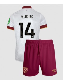 Billige West Ham United Mohammed Kudus #14 Tredjedraktsett Barn 2024-25 Kortermet (+ Korte bukser)